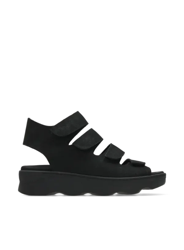 Wolky Oro - zwart nubuck Sandalen voor dames