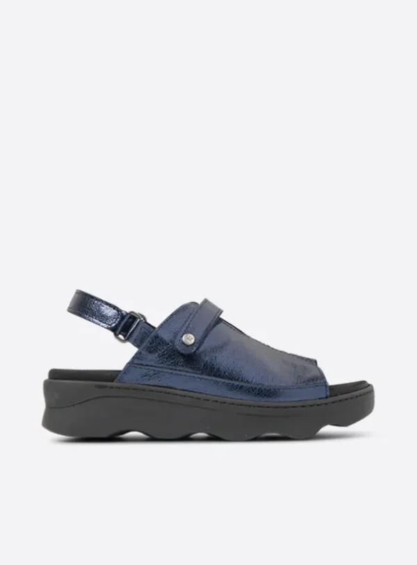 Wolky Laprida S2F - blauw metallic leer Sandalen voor dames