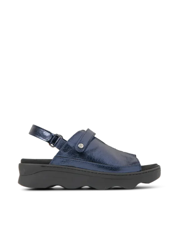 Wolky Laprida S2F - blauw metallic leer Sandalen voor dames