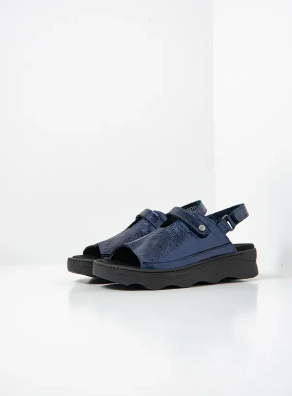 Wolky Laprida S2F - blauw metallic leer Sandalen voor dames