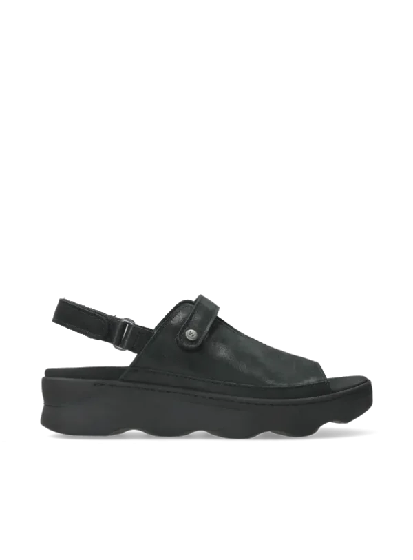 Wolky Laprida S2F - zwart effectleer Sandalen voor dames