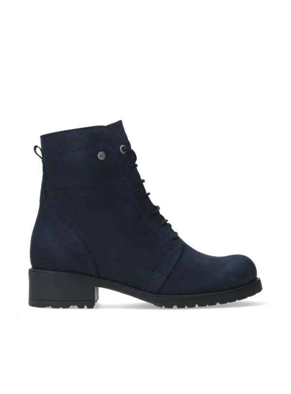 Wolky Quinta - blauw nubuck Veterlaarzen voor dames