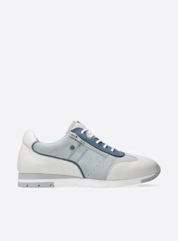 Wolky Yell - gebroken wit/denim leer Sneakers voor dames