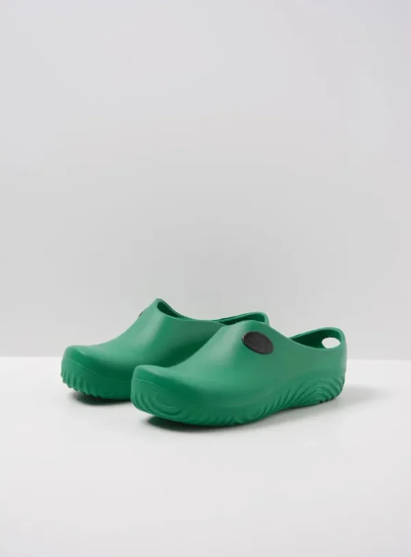Wolky OK Clog-Klomp - groen fluor PU Klompen voor dames