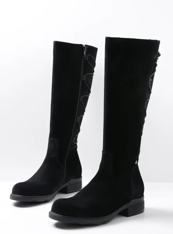 Wolky Longview - zwart suede Laarzen voor dames
