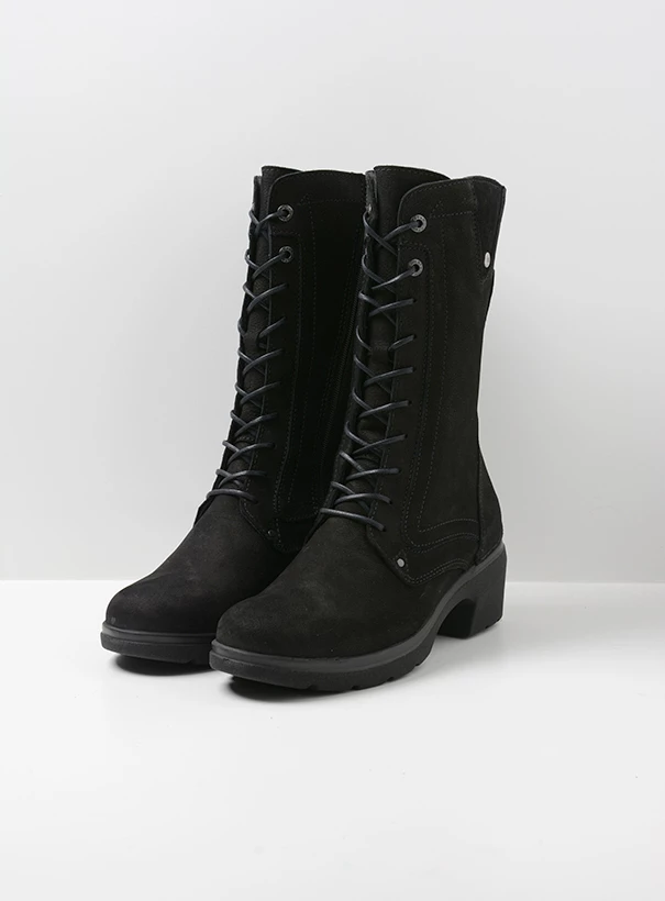 wolky biker boots 02781 shan 11000 zwart nubuck front