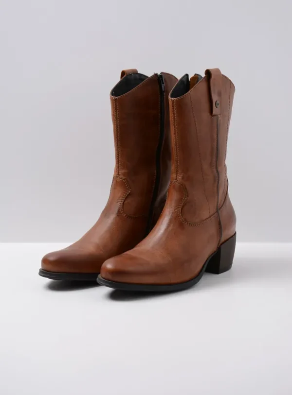 Wolky Caprock HV - cognac leer Cowboylaarzen voor dames