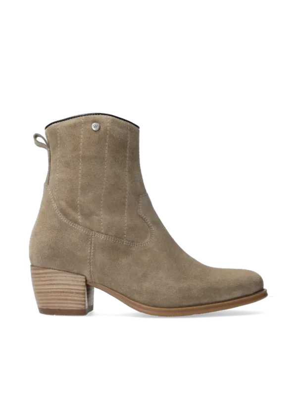 Wolky Lubbock HV - taupe zomer suede Enkellaarsjes voor dames