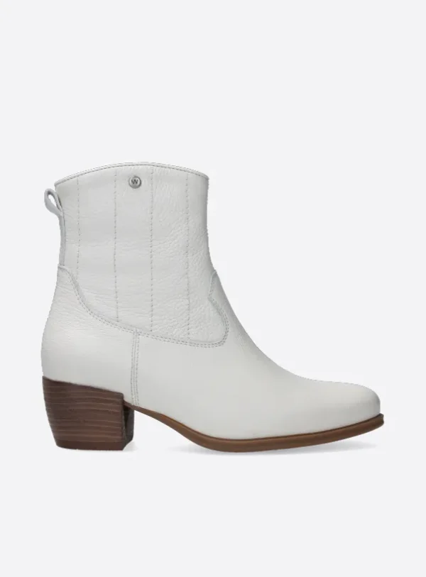 Wolky Lubbock HV - creme wit leer Enkellaarsjes voor dames