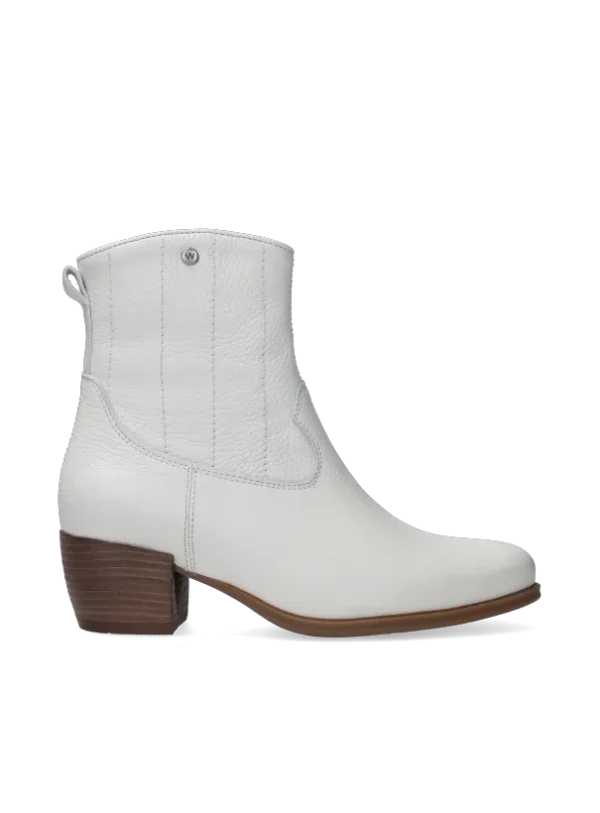 Wolky Lubbock HV - creme wit leer Enkellaarsjes voor dames
