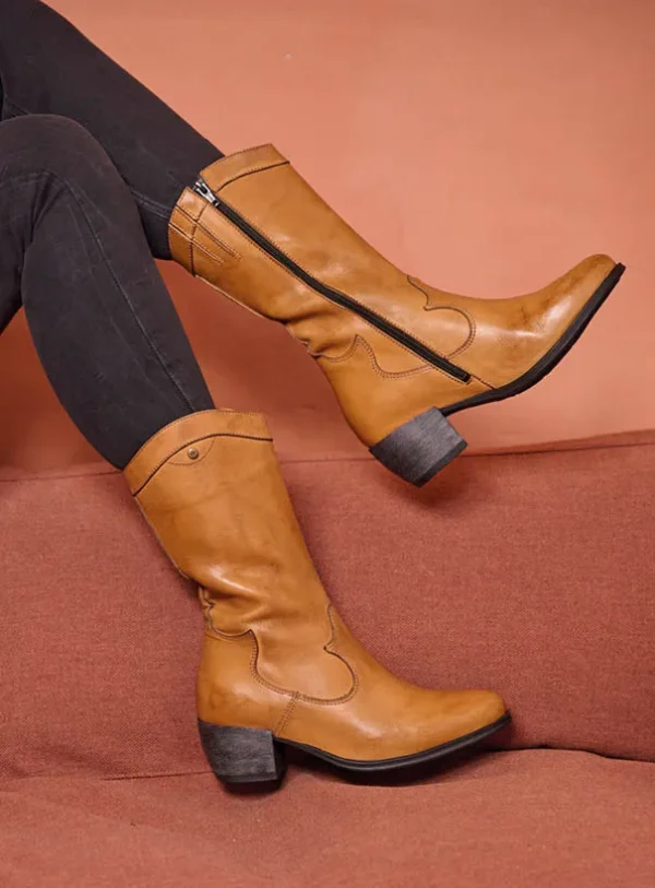Wolky Caldwell HV - karamel leer Cowboylaarzen voor dames