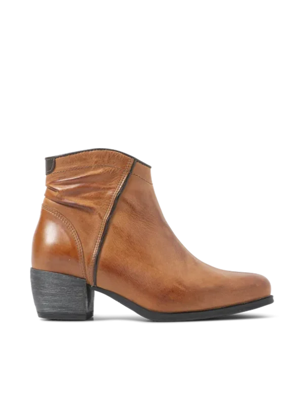 Wolky Montalba HV - cognac leer Enkellaarsjes voor dames