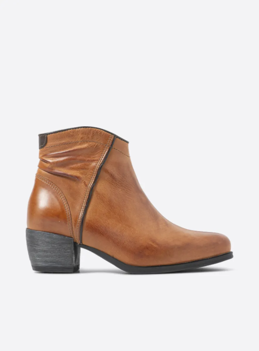 Wolky Montalba HV - cognac leer Enkellaarsjes voor dames