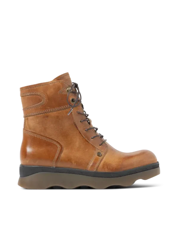Wolky Destiny HV - cognac leer Veterlaarzen voor dames