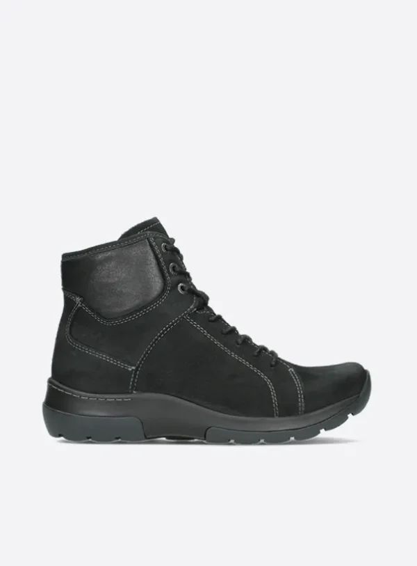 Wolky Ambient WR - zwart nubuck Hoge veterschoenen voor dames
