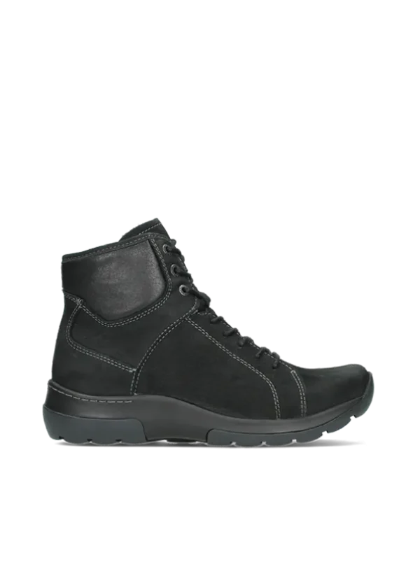 Wolky Ambient WR - zwart nubuck Hoge veterschoenen voor dames