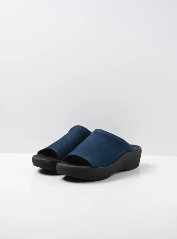 Wolky Nassau - denim nubuck Slippers voor dames