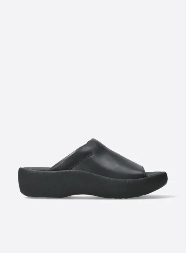 Wolky Nassau - zwart leer Slippers voor dames