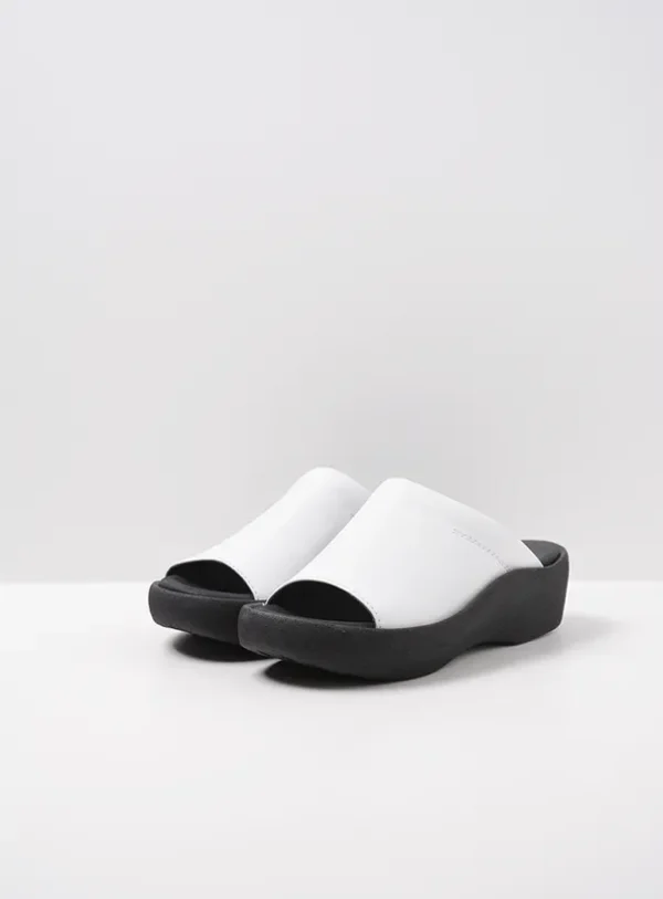 Wolky Nassau - wit leer Slippers voor dames