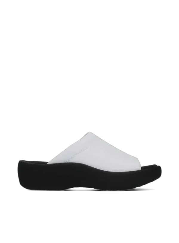 Wolky Nassau - wit leer Slippers voor dames