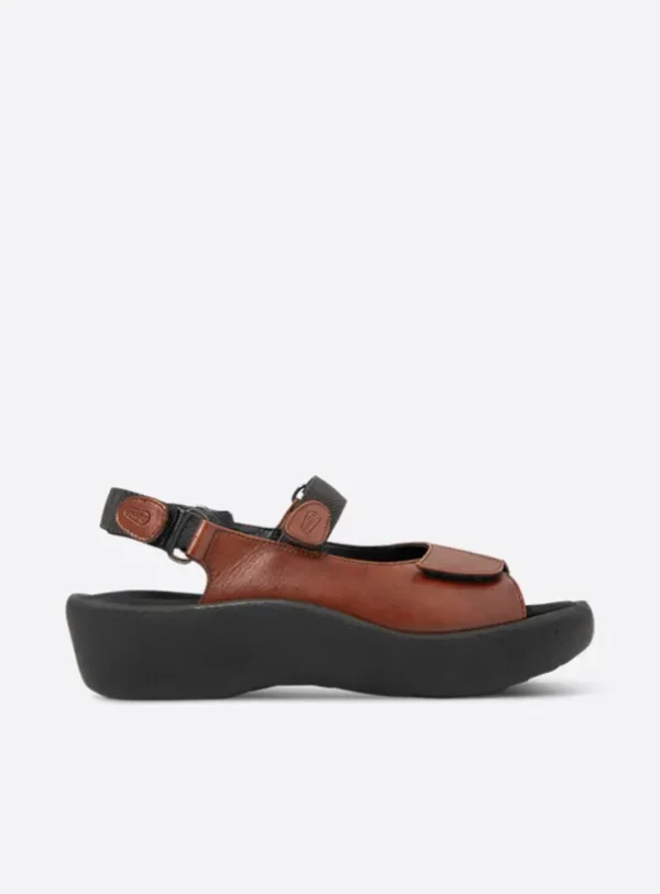 Wolky Jewel - cognac leer Sandalen voor dames