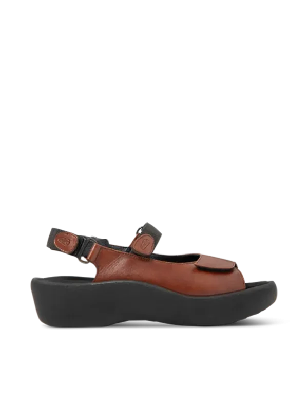 Wolky Jewel - cognac leer Sandalen voor dames