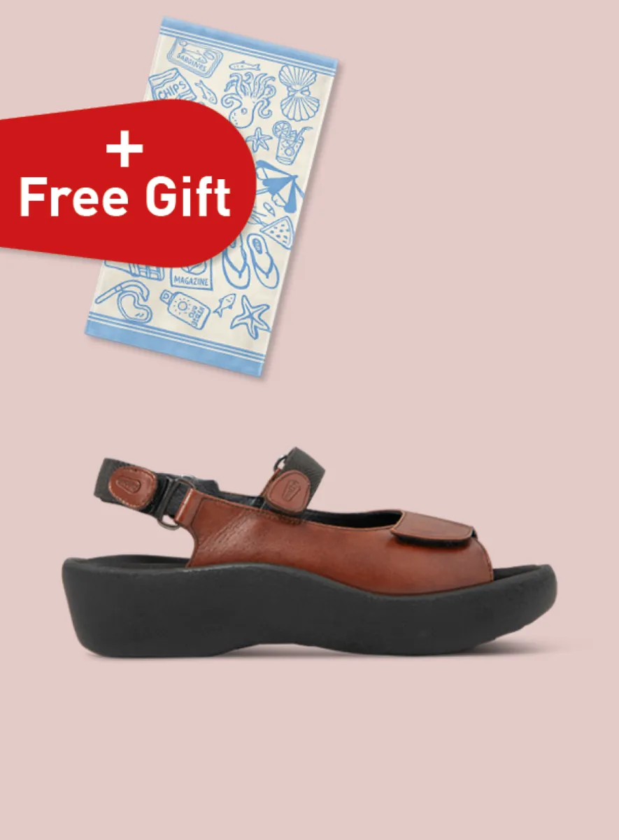 Wolky Jewel - cognac leer Sandalen voor dames
