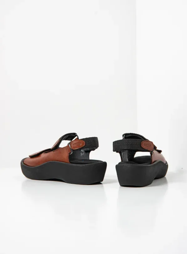Wolky Jewel - cognac leer Sandalen voor dames