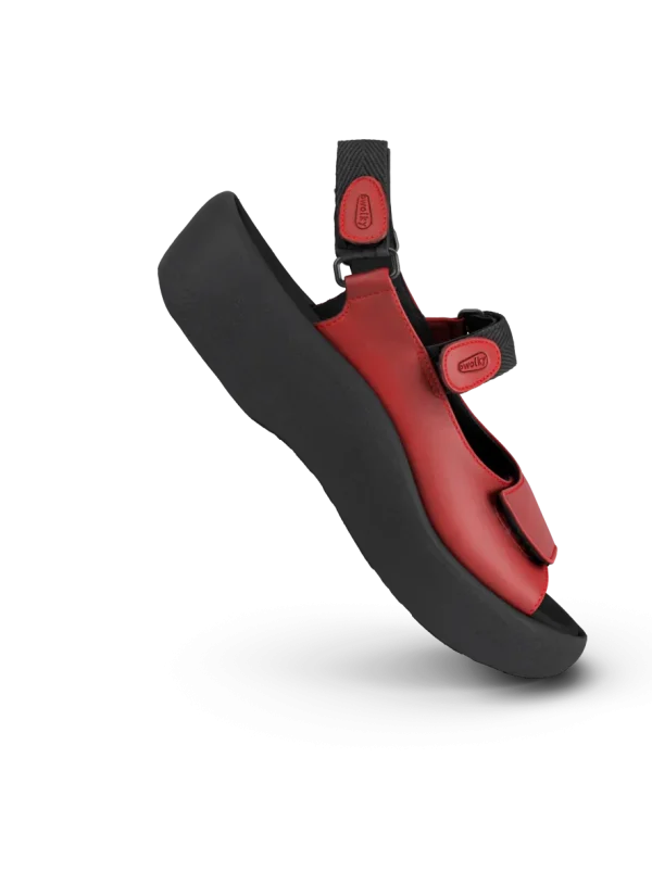 Wolky Jewel - rood leer Sandalen voor dames