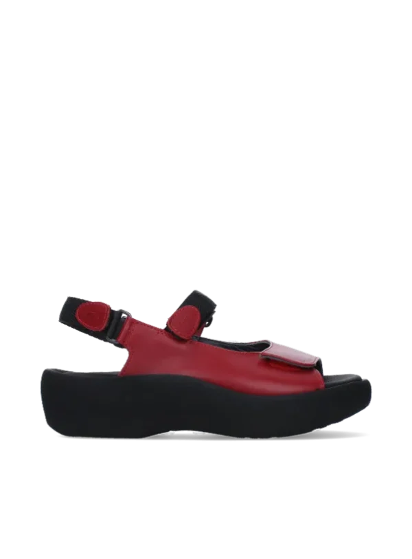 Wolky Jewel - rood leer Sandalen voor dames