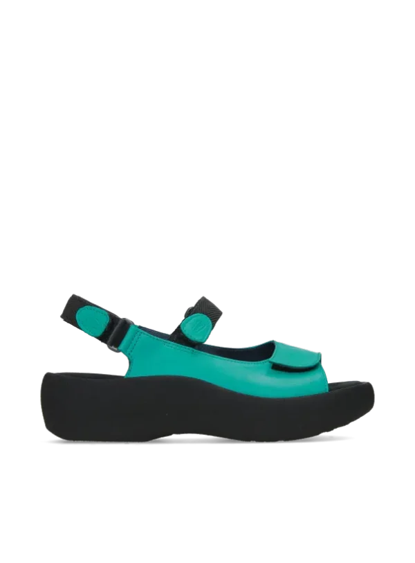Wolky Jewel - turquoise leer Sandalen voor dames