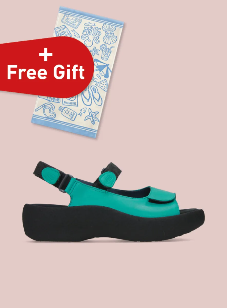 Wolky Jewel - turquoise leer Sandalen voor dames