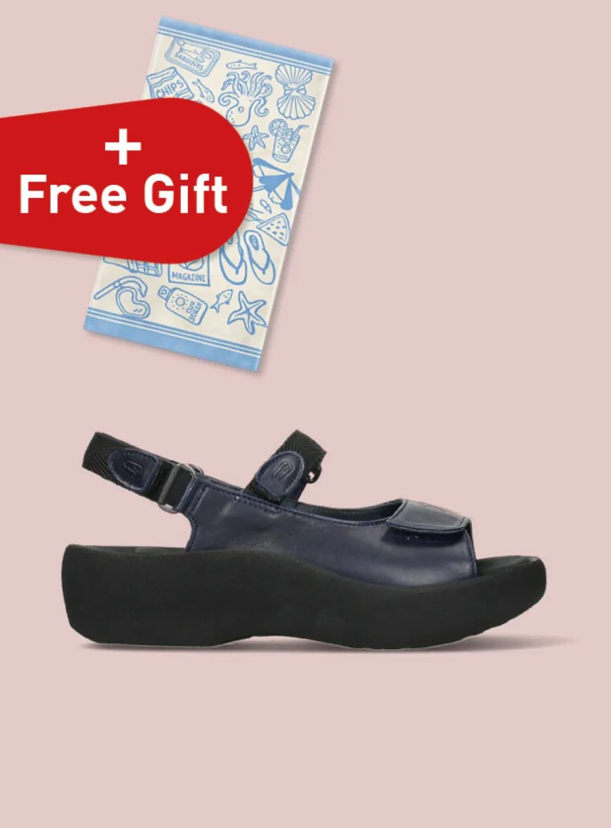 Wolky Jewel - blauw leer Sandalen voor dames