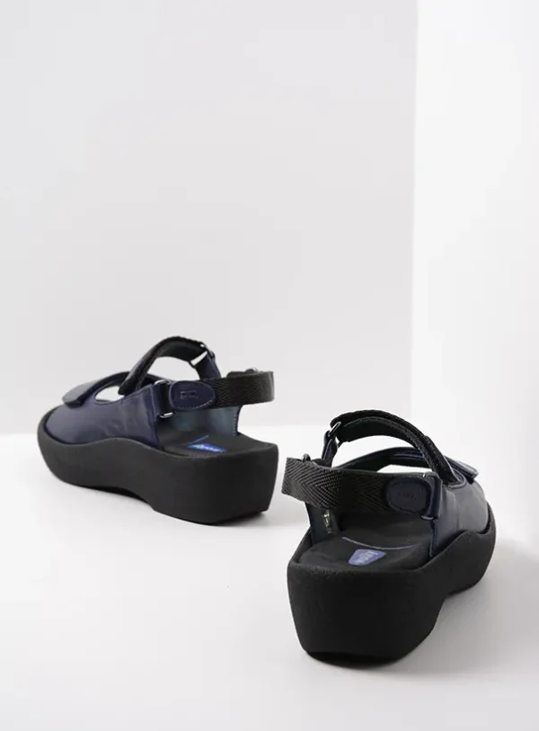 Wolky Jewel - blauw leer Sandalen voor dames