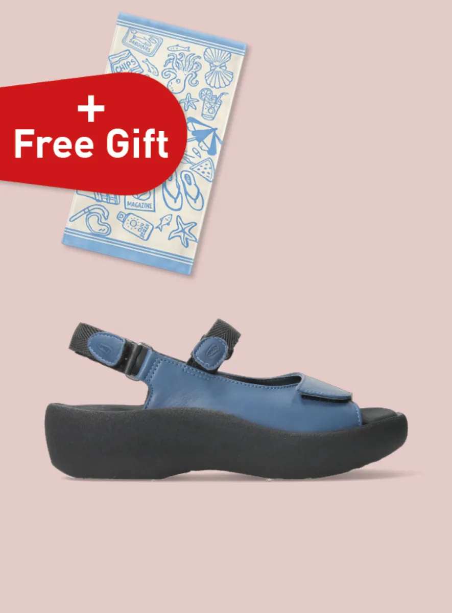 Wolky Jewel - jeansblauw leer Sandalen voor dames