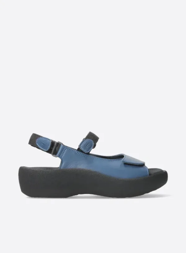 Wolky Jewel - jeansblauw leer Sandalen voor dames