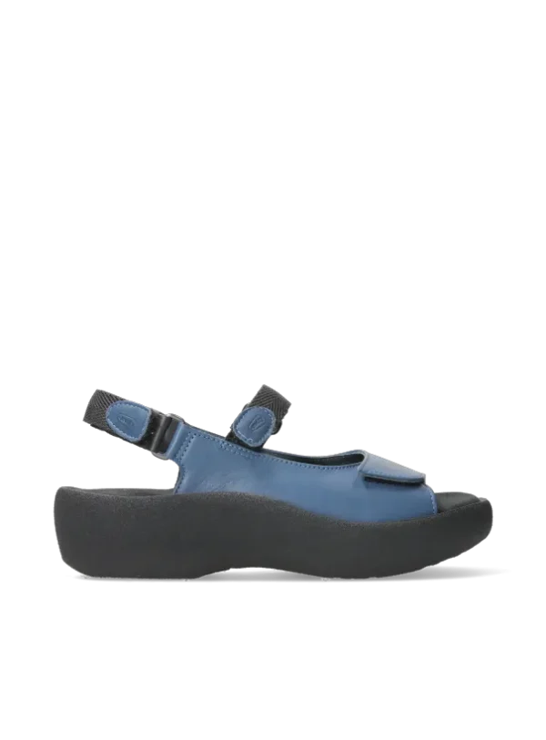 Wolky Jewel - jeansblauw leer Sandalen voor dames