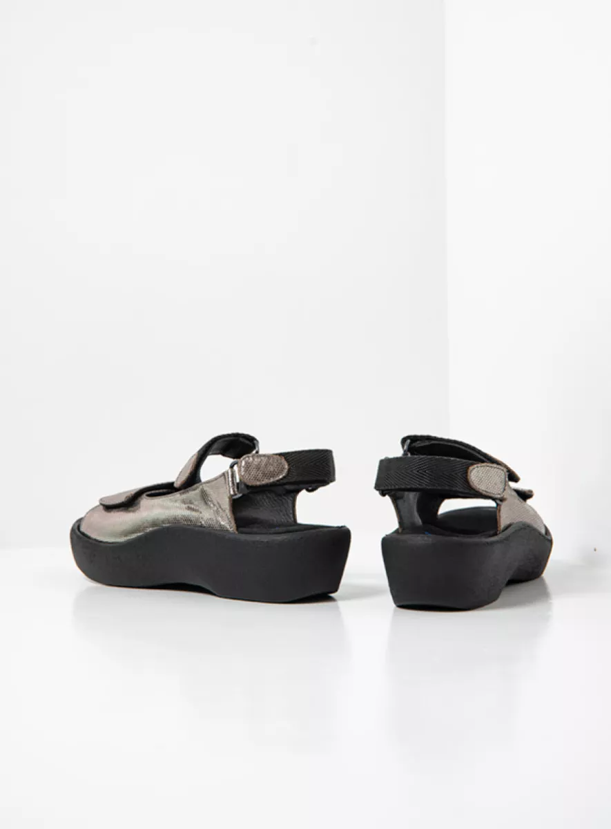 Wolky Sandalen 03204 Jewel 39280 grijs metallic leer