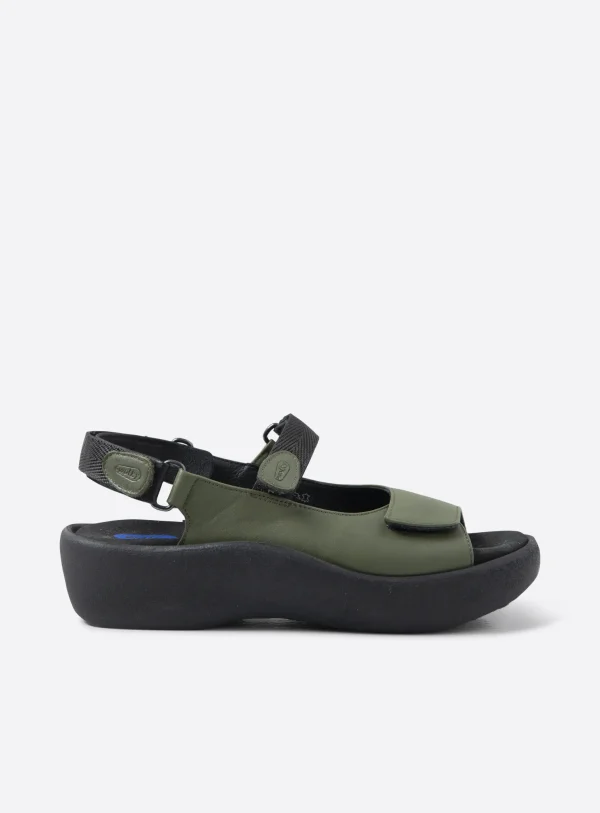 Wolky Jewel - saliegroen leer Sandalen voor dames