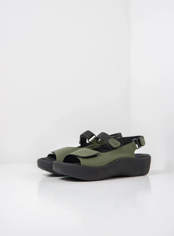 Wolky Jewel - saliegroen leer Sandalen voor dames