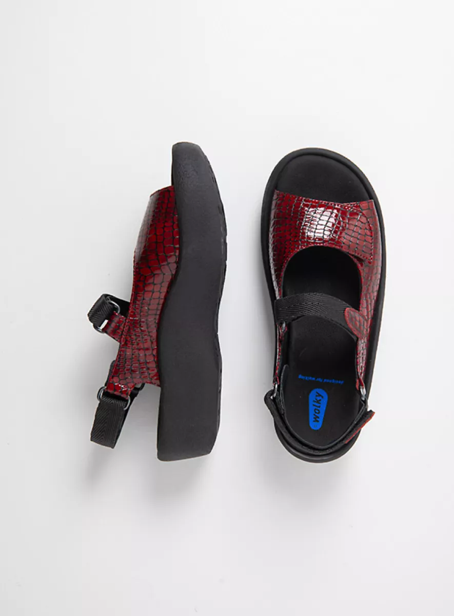 Wolky Sandalen 03204 Jewel 67500 rood mini croco leer