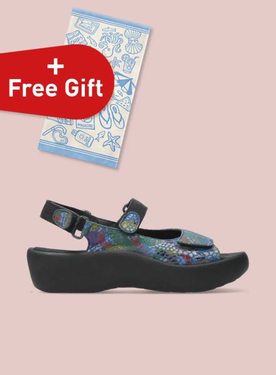 Wolky Jewel - jeansblauw/multi leer Sandalen voor dames
