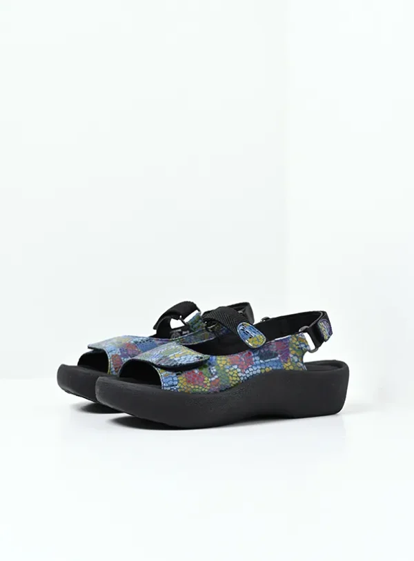 Wolky Jewel - jeansblauw/multi leer Sandalen voor dames