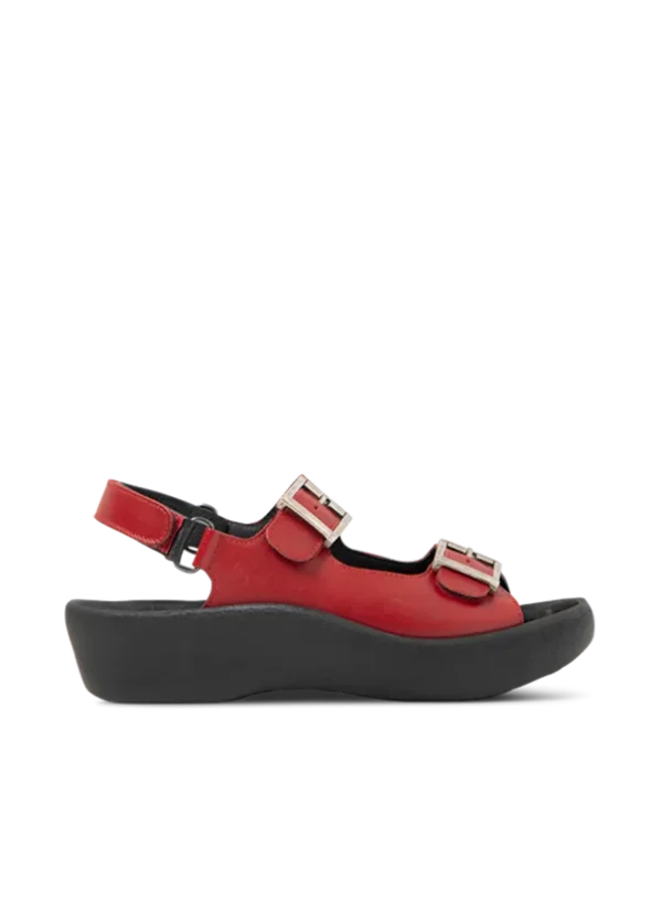 Wolky Fortune - rood leer Sandalen voor dames