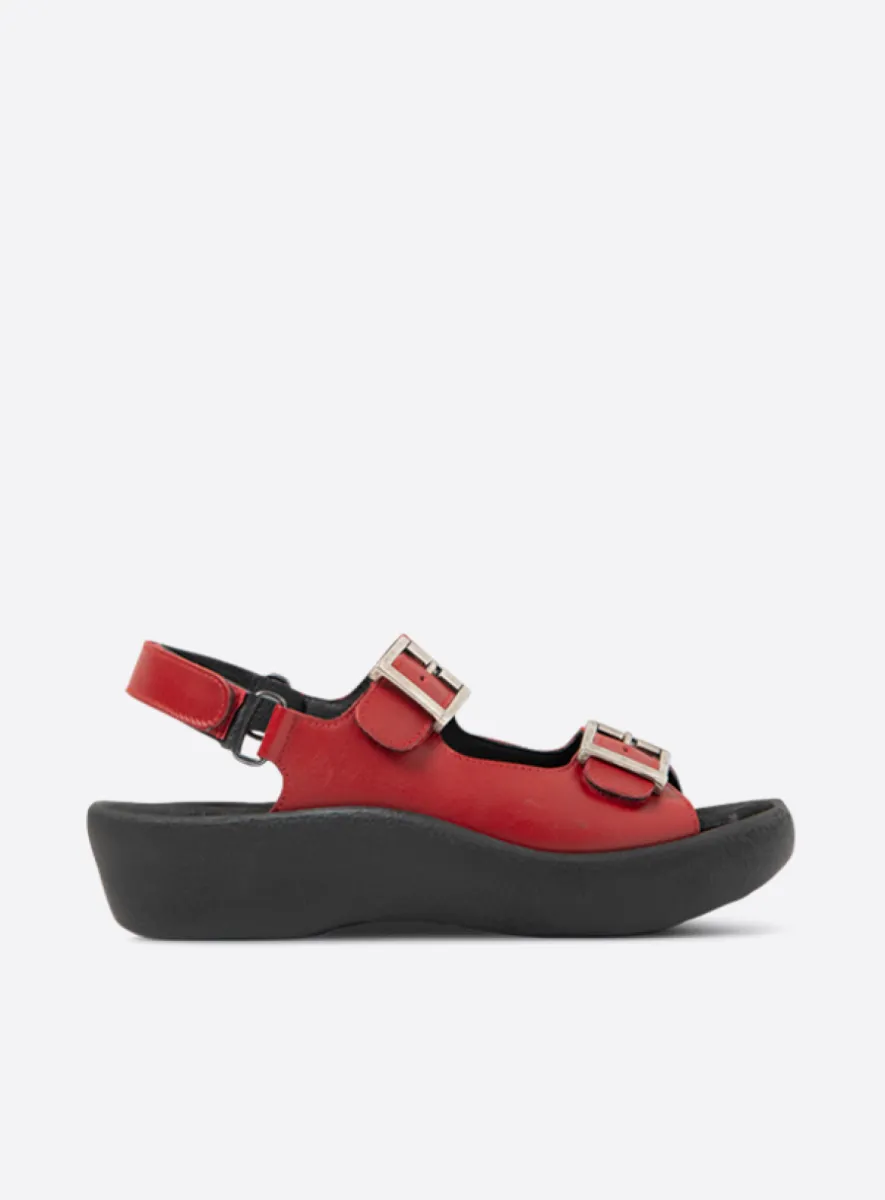 Wolky Fortune - rood leer Sandalen voor dames