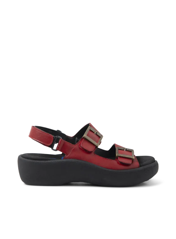 Wolky Fortune - rood leer Sandalen voor dames