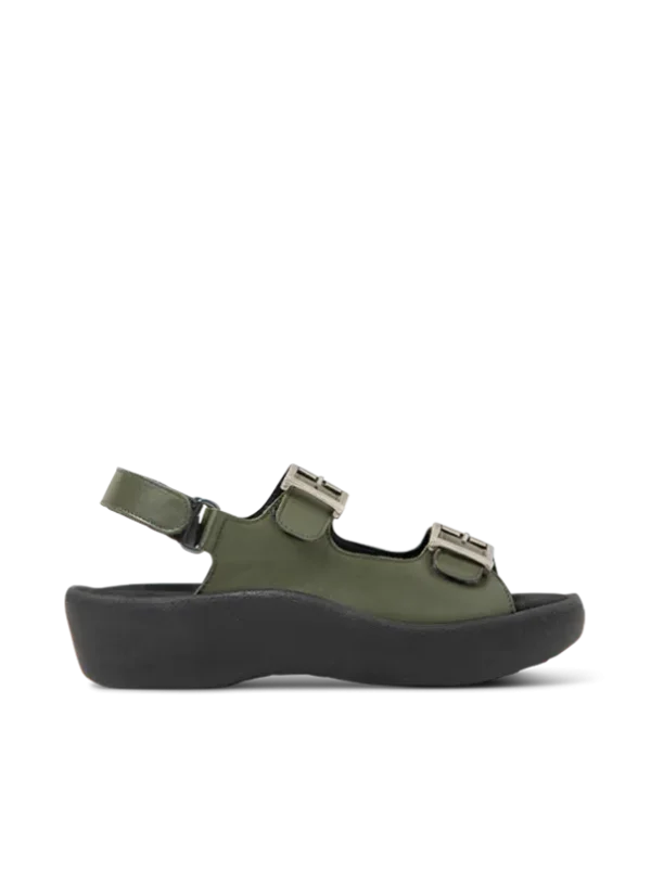 Wolky Fortune - saliegroen leer Sandalen voor dames