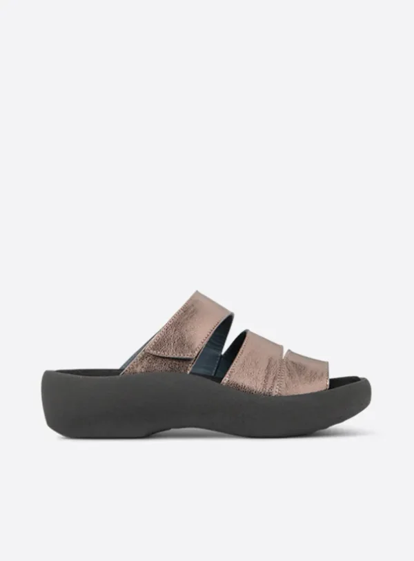 Wolky Aporia - brons metallic leer Slippers voor dames