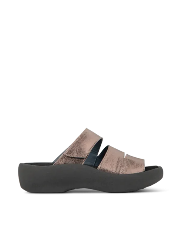 Wolky Aporia - brons metallic leer Slippers voor dames
