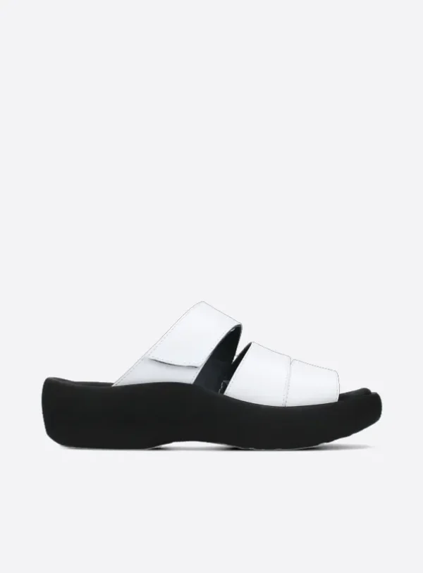 Wolky Aporia - wit leer Slippers voor dames